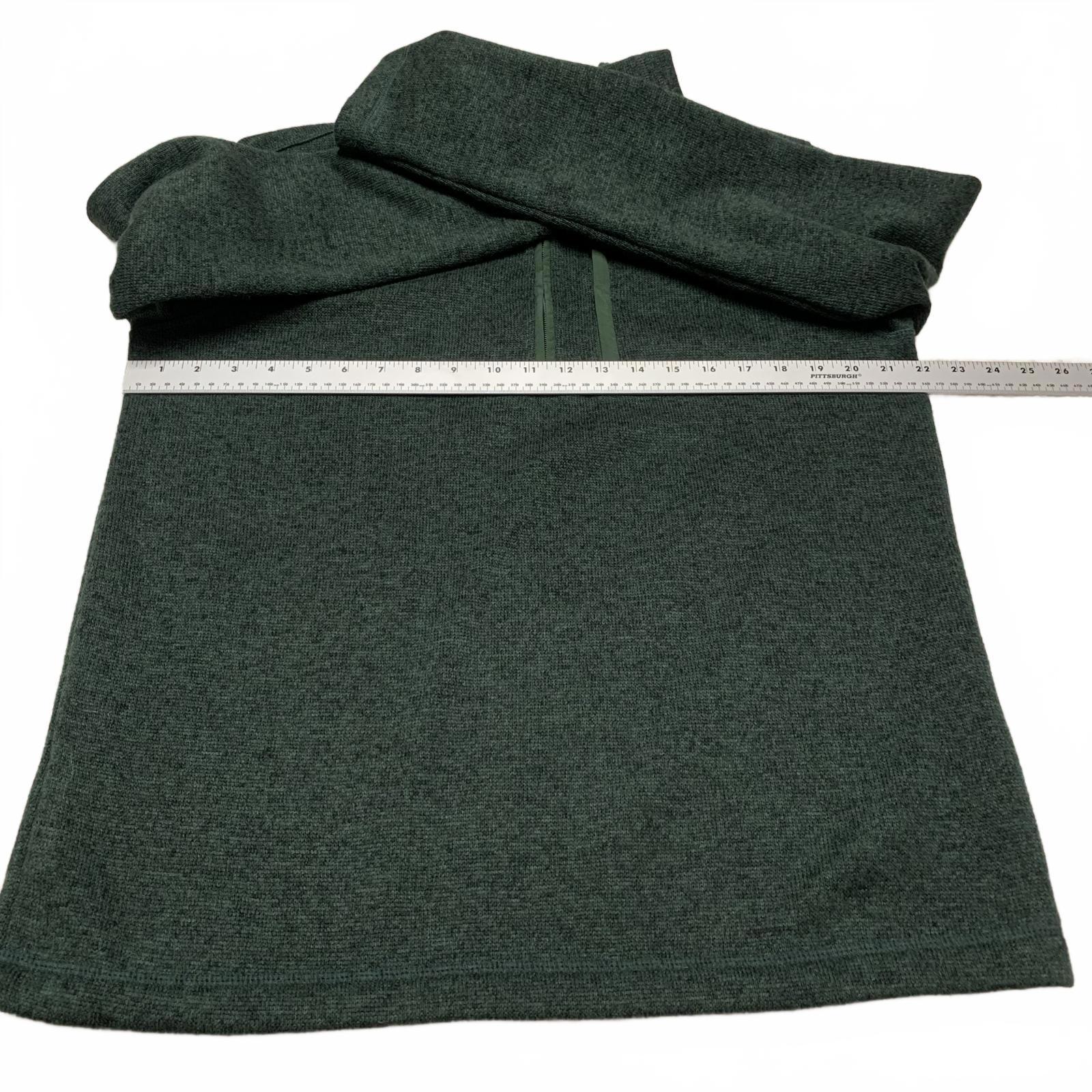Suéter polar con cremallera de un cuarto verde oscuro mediano de Eddie Bauer para hombre