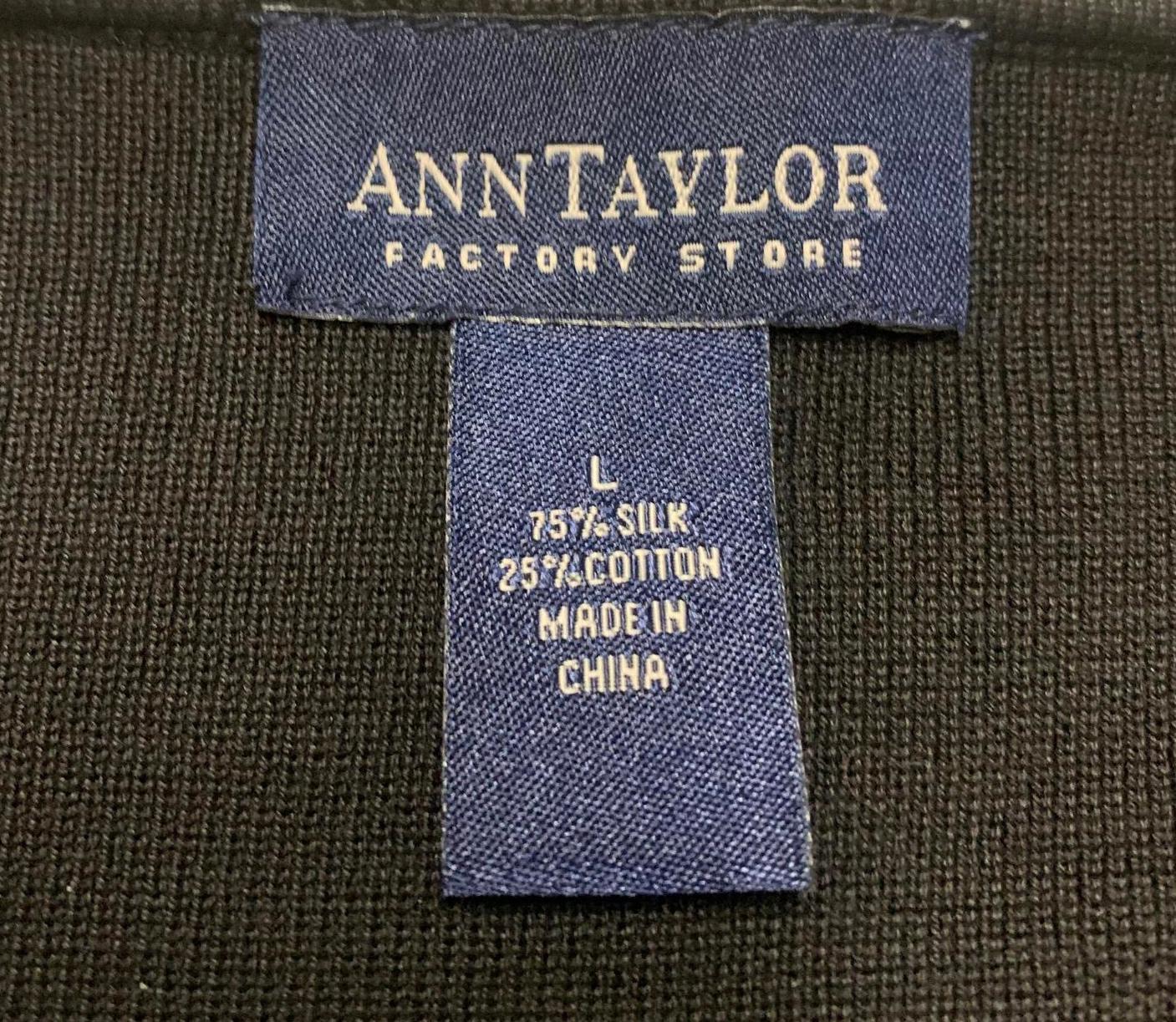 Suéter tipo cárdigan de mezcla de seda para mujer, talla L, de Ann Taylor
