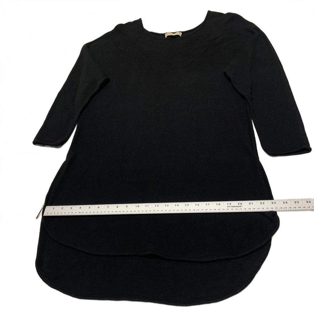 Suéter tipo túnica de punto Michael Kors para mujer, talla grande 1X, color negro, con dobladillo alto y bajo