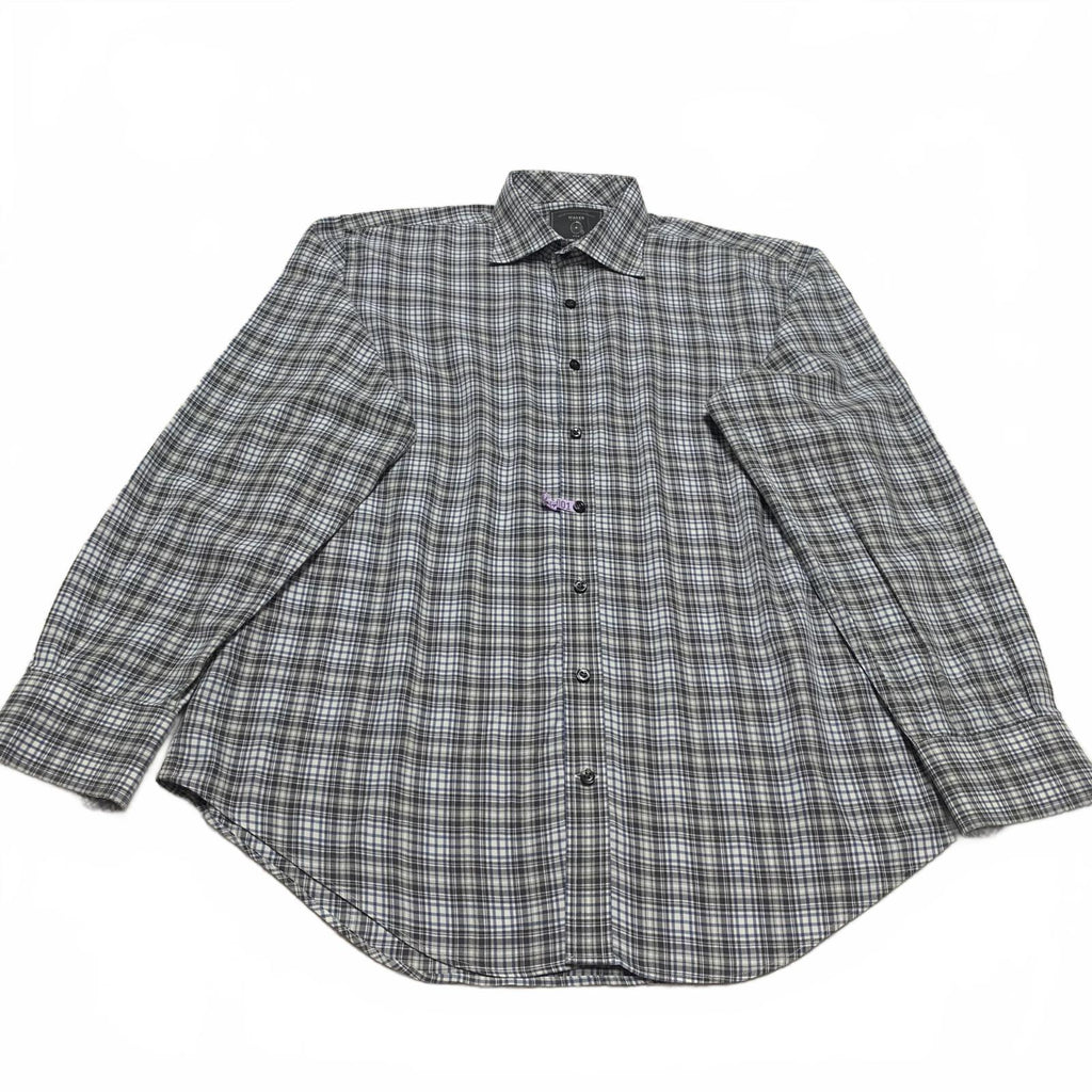 Camisa clásica a cuadros negra y gris para hombre, talla grande, de Maker Company