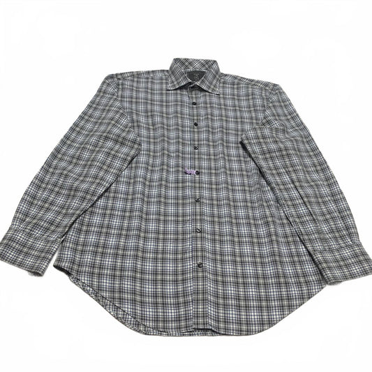 Maker Company Mens Size Large Black Gray Classic Plaid Shirt