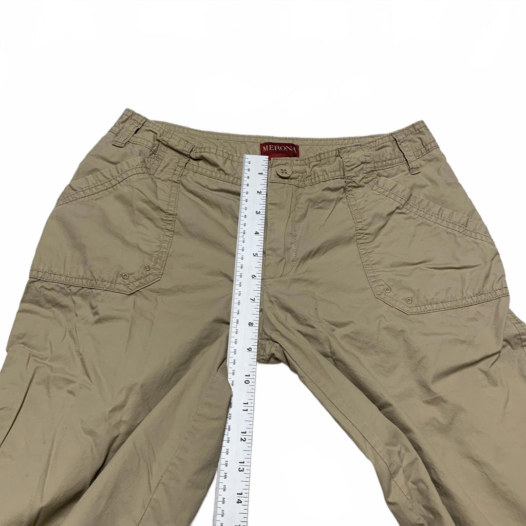Merona Capris cómodos de algodón beige tostado para mujer talla 4, 29,5 x 20,5