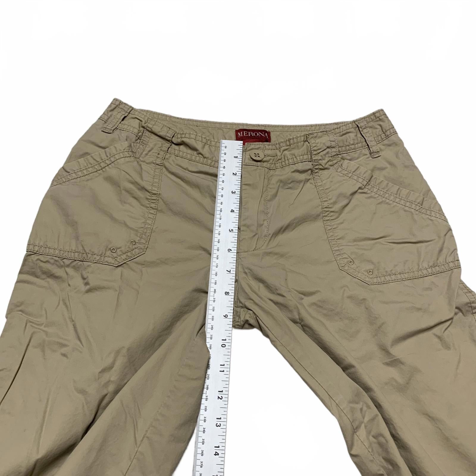 Merona Capris cómodos de algodón beige tostado para mujer talla 4, 29,5 x 20,5