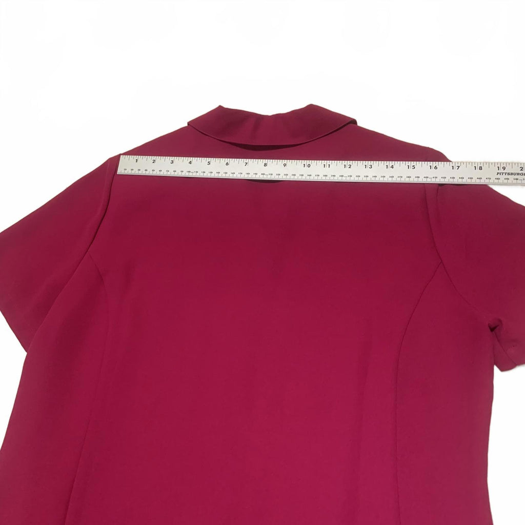 Blusa de manga corta con botones color fucsia para mujer, talla 12, de Liz Baker