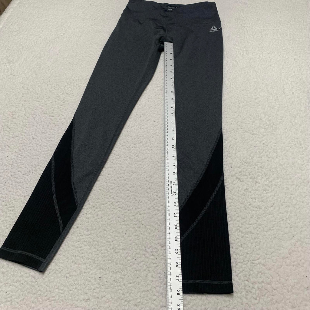Leggings deportivos Reebok para mujer, talla XS, color gris y negro
