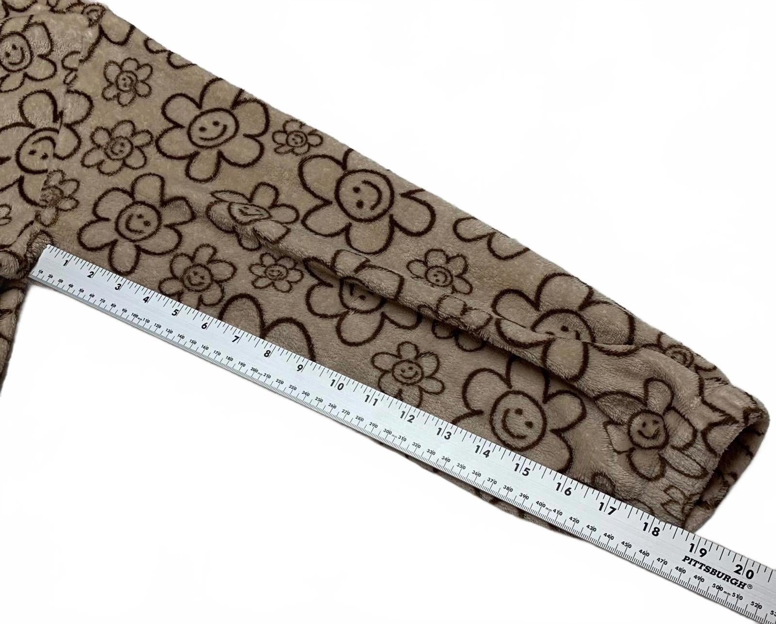 Chaqueta con capucha de polar con estampado floral beige Fire &amp; Fleur para mujer, talla 3XL