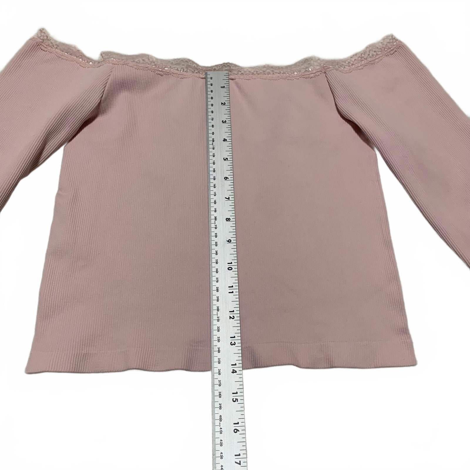 Top rosa de manga larga con hombros descubiertos para mujer, talla XL, de Charlotte Russe