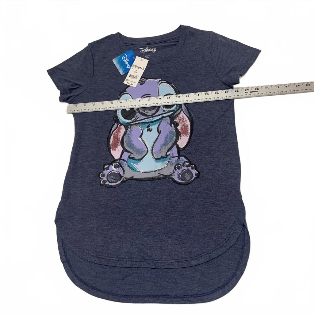 Camiseta con estampado de Stitch de Disney para niñas adolescentes, talla pequeña (3-5)