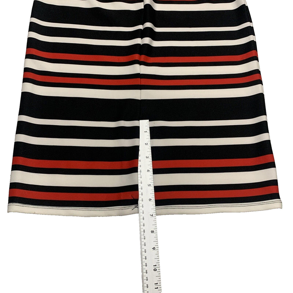 Falda tubo modesta hasta la rodilla con rayas rojas y negras de NYCC para mujer, talla M