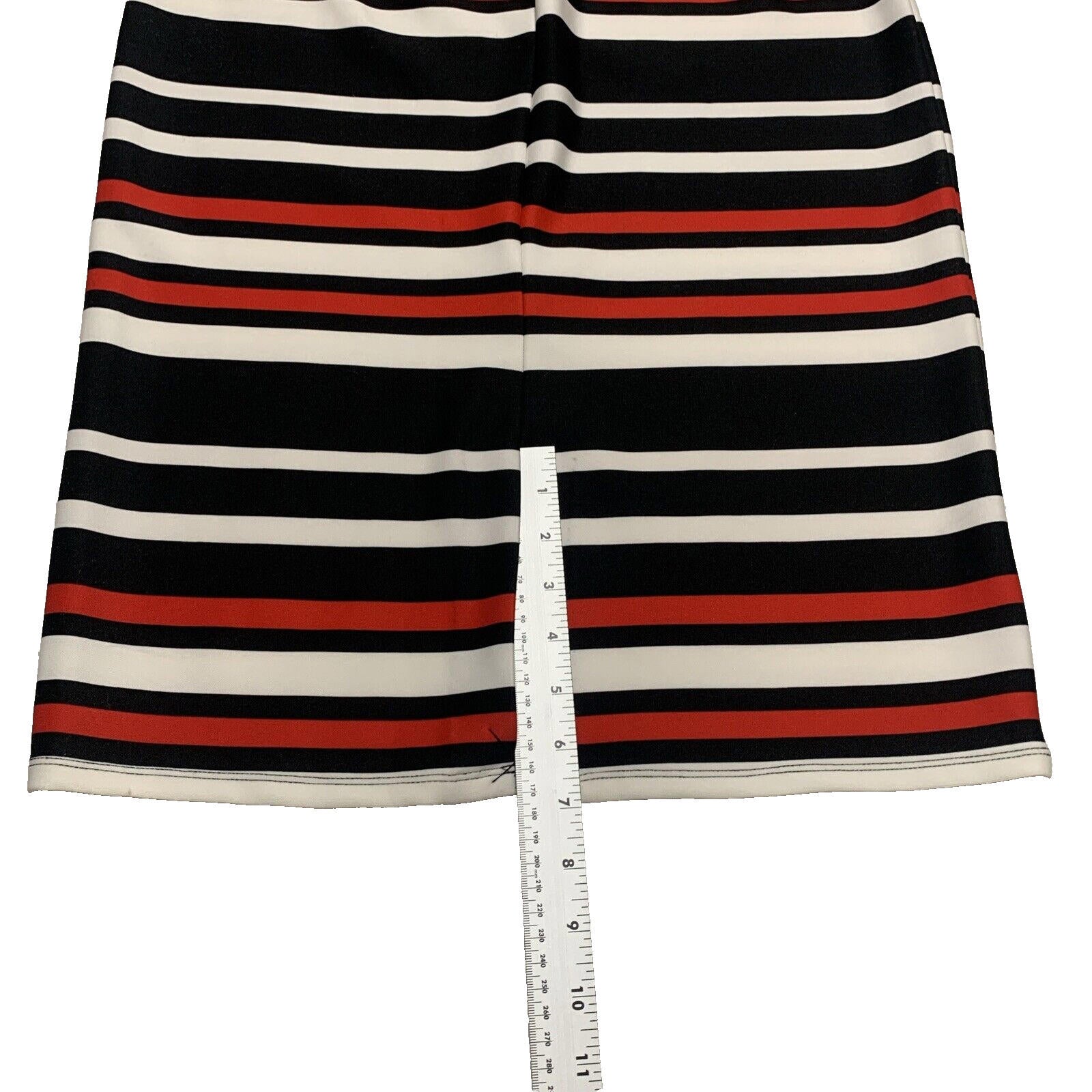 Falda tubo modesta hasta la rodilla con rayas rojas y negras de NYCC para mujer, talla M