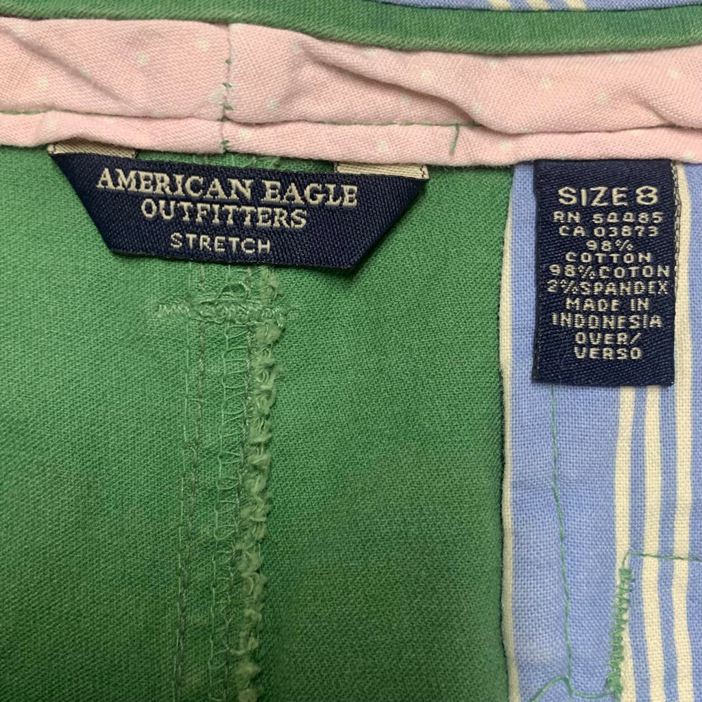 Pantalones cortos de verano verdes American Eagle para mujer, talla 8, W33