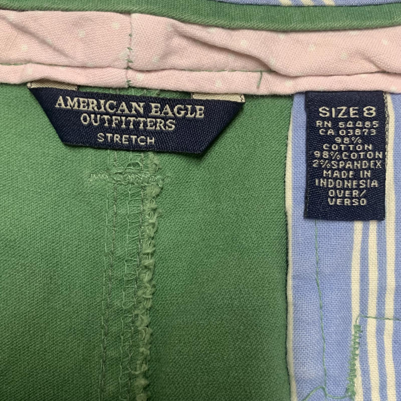 Pantalones cortos de verano verdes American Eagle para mujer, talla 8, W33