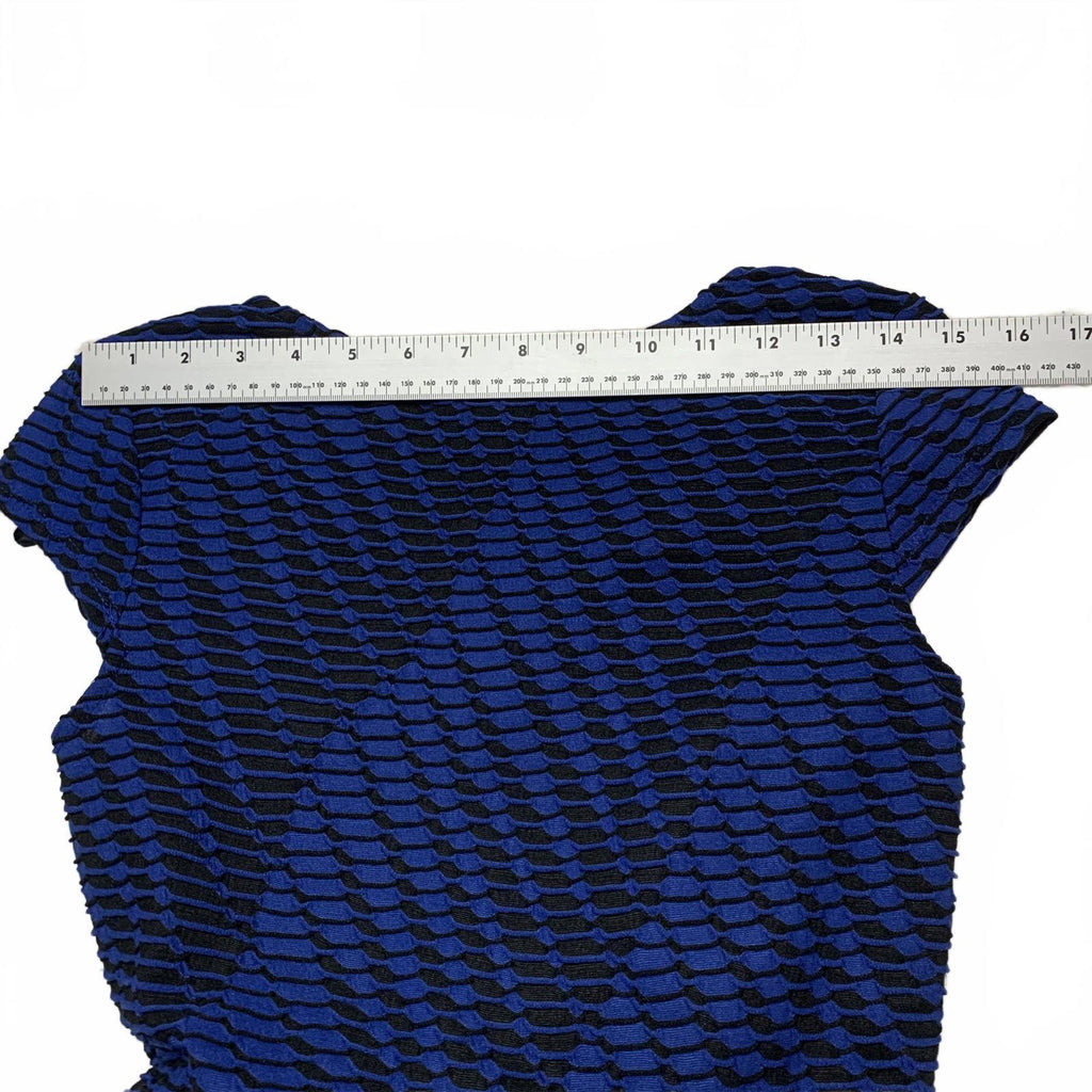 Vestido IZ Byer de corte A texturizado azul y negro talla XS para mujer