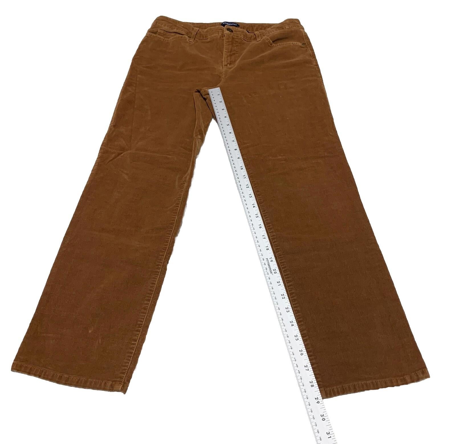 Pantalones de pana Bandolino para mujer, talla 12, marrón, estilo Mandie, pierna recta