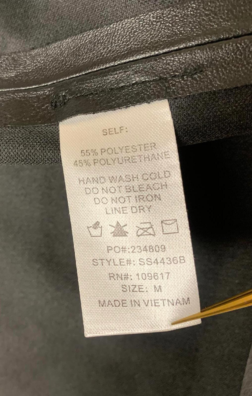 Minifalda Shinestar de piel sintética negra para mujer, talla mediana - Talla M