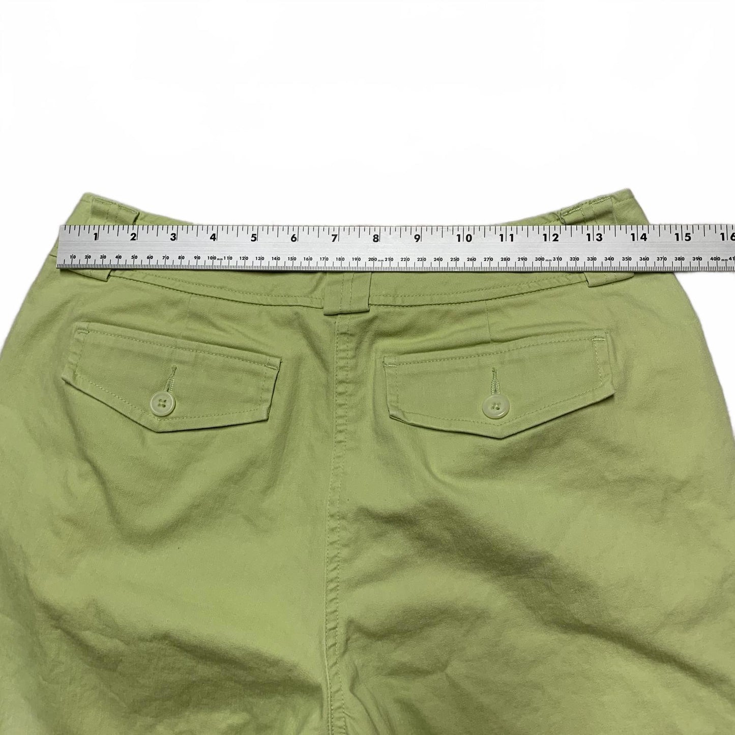 Talbots Womens Sz 6P Green Stretch Cropped Pants W28.5