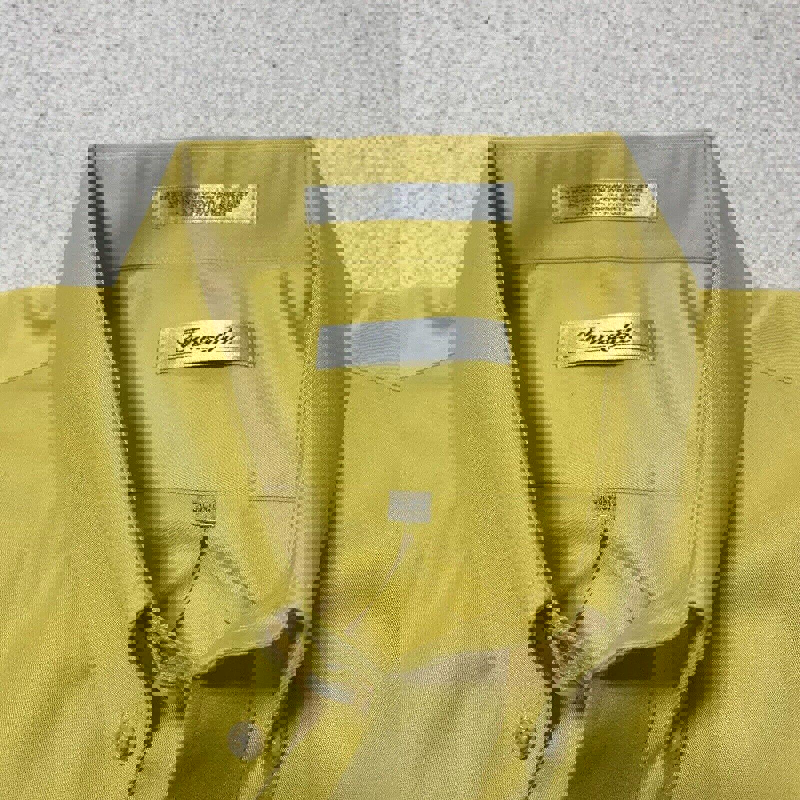 Camisa Forsyth para hombre, talla 3XL, manga corta, botones, amarillo canario