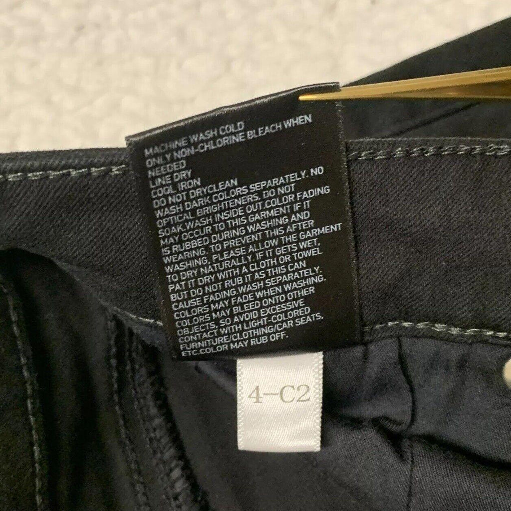 Vaqueros ajustados negros de tiro medio de mezcla de algodón y mezclilla de Uniqlo para hombre, talla 27 x 26,75
