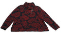 Suéter Croft &amp; Barrow para mujer, talla pequeña XL, con estampado floral de cachemira en rojo y negro, con cremallera y manga larga
