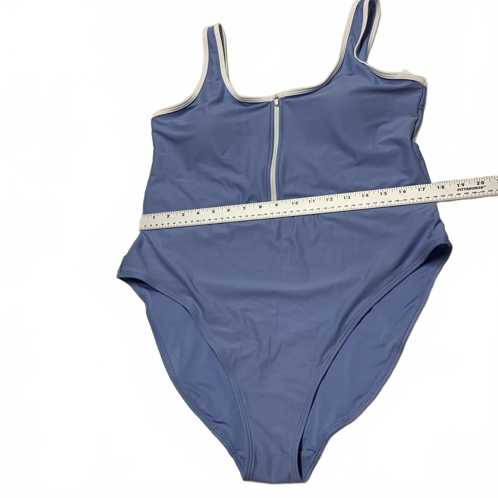 Traje de baño de una pieza azul XXL para mujer de Old Navy con cremallera frontal