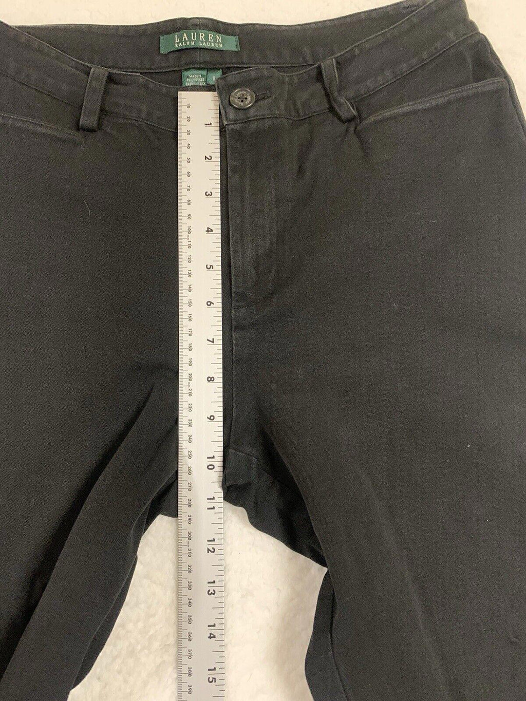 Pantalones chinos Lauren Ralph Lauren para mujer, talla 8, pierna recta, negros