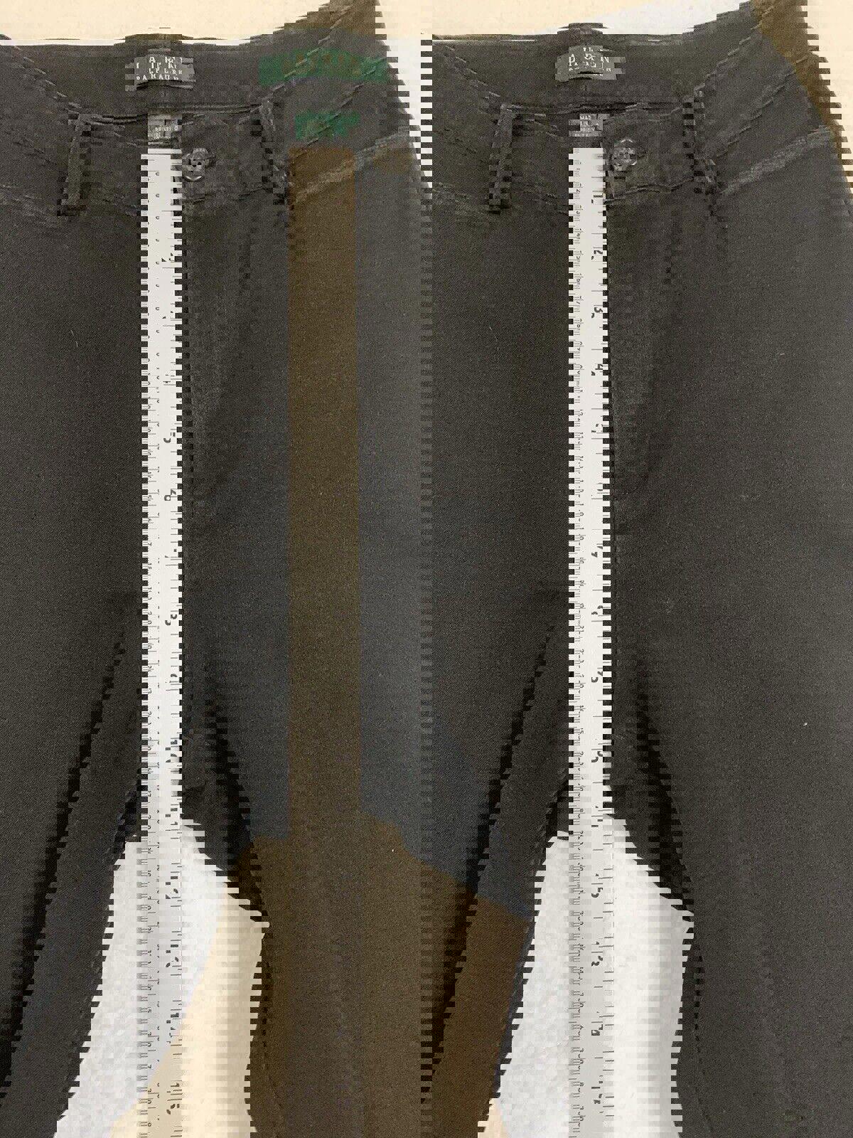 Pantalones chinos Lauren Ralph Lauren para mujer, talla 8, pierna recta, negros