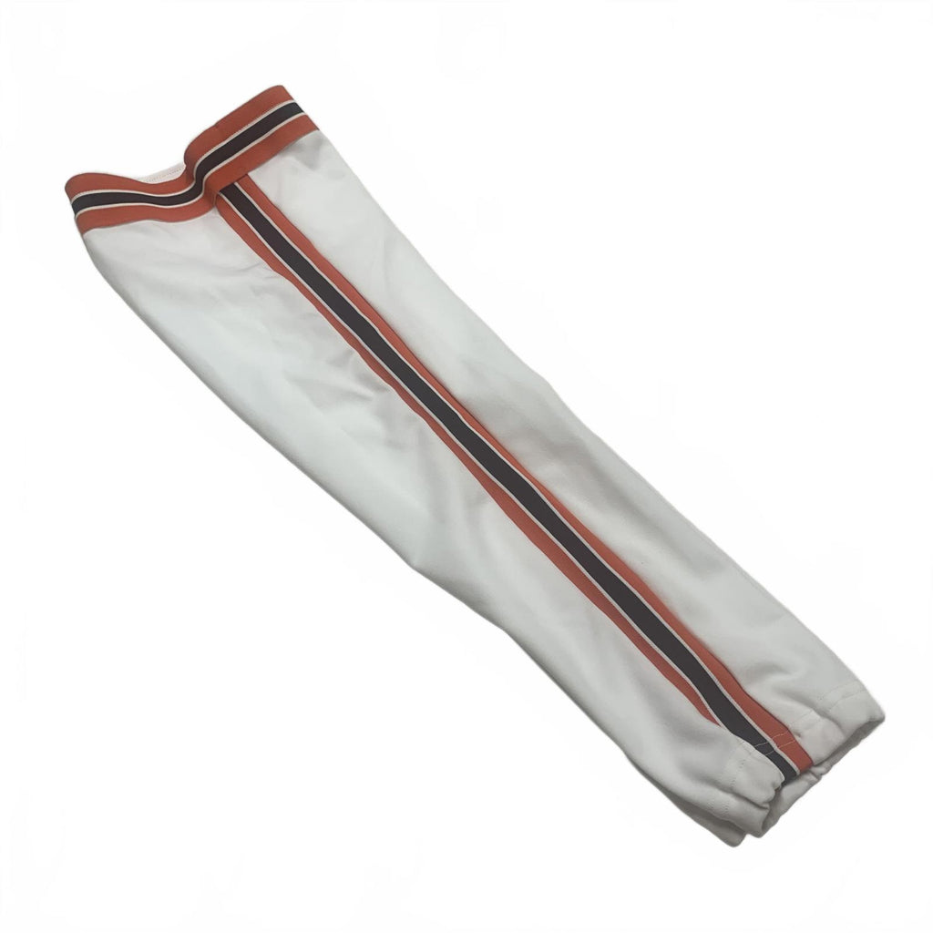 Pantalones deportivos Rawlings de los años 80, talla L, color blanco, rayas, naranja y negro, EE. UU.