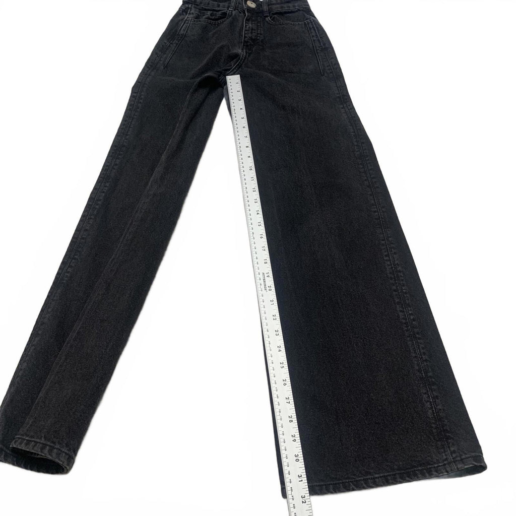 Vaqueros negros de pierna ancha Zara para mujer, talla 0, 23 x 32 (talla real)