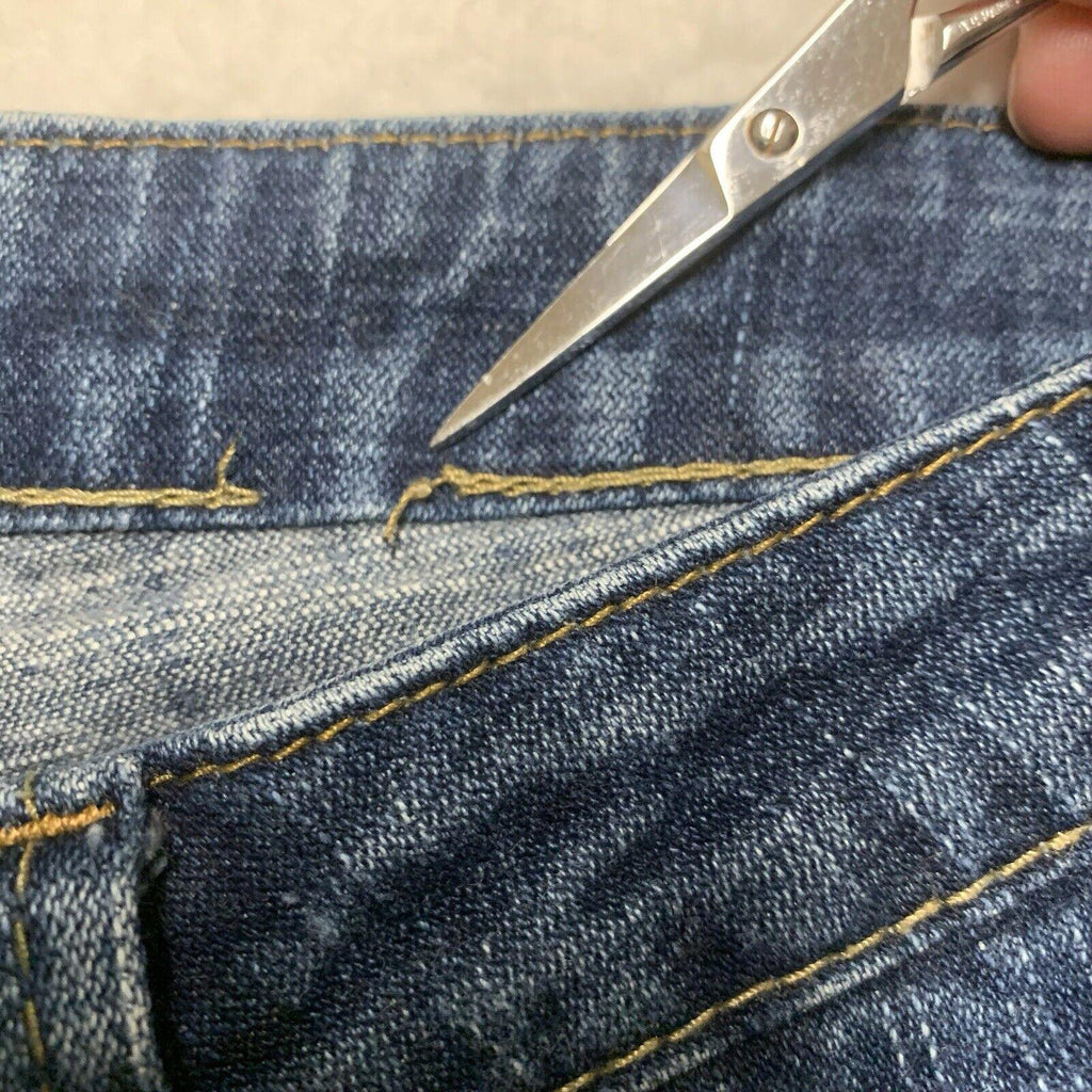 Vaqueros ajustados True Religion para mujer, talla 29, con solapa trasera azul