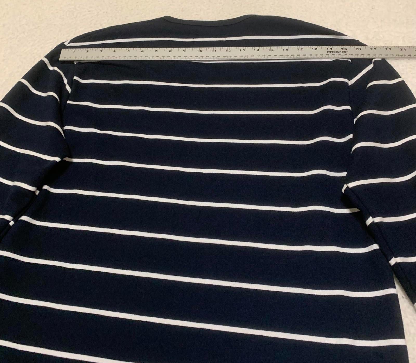 Camisa Galaxy de manga larga a rayas blancas y azul marino para mujer, talla XXL