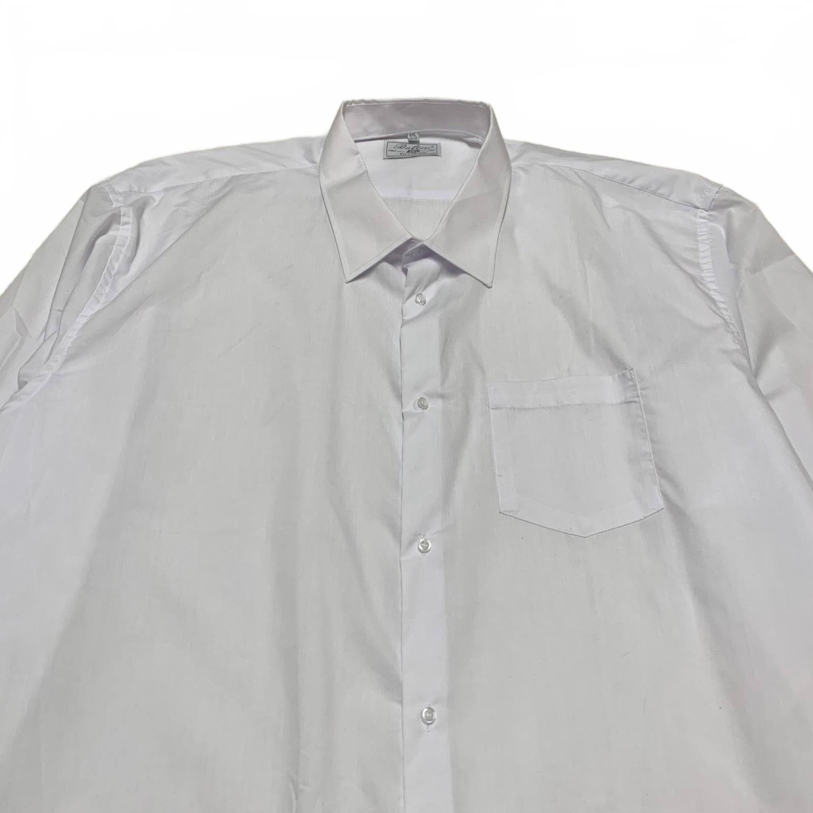Camisa de vestir clásica con botones Boltini para hombre, talla 4XL, blanca, talla 20-20,5