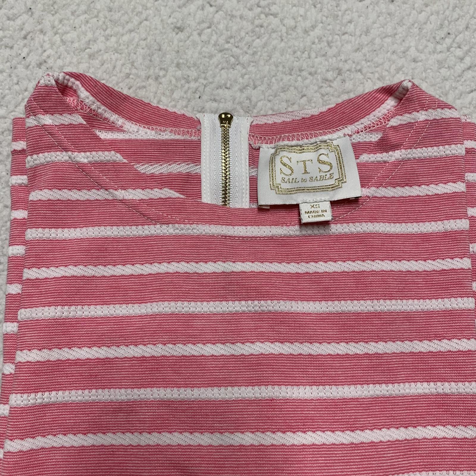 Vestido de verano de manga larga a rayas blancas y rosas de Sail to Sable Juniors, talla extra pequeña