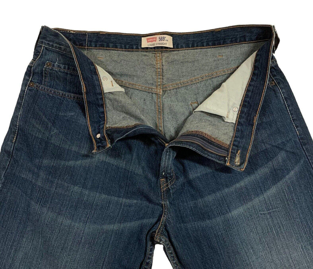 Vaqueros Levi's 569 Loose Straight Leg para hombre, talla 40x30, azul oscuro
