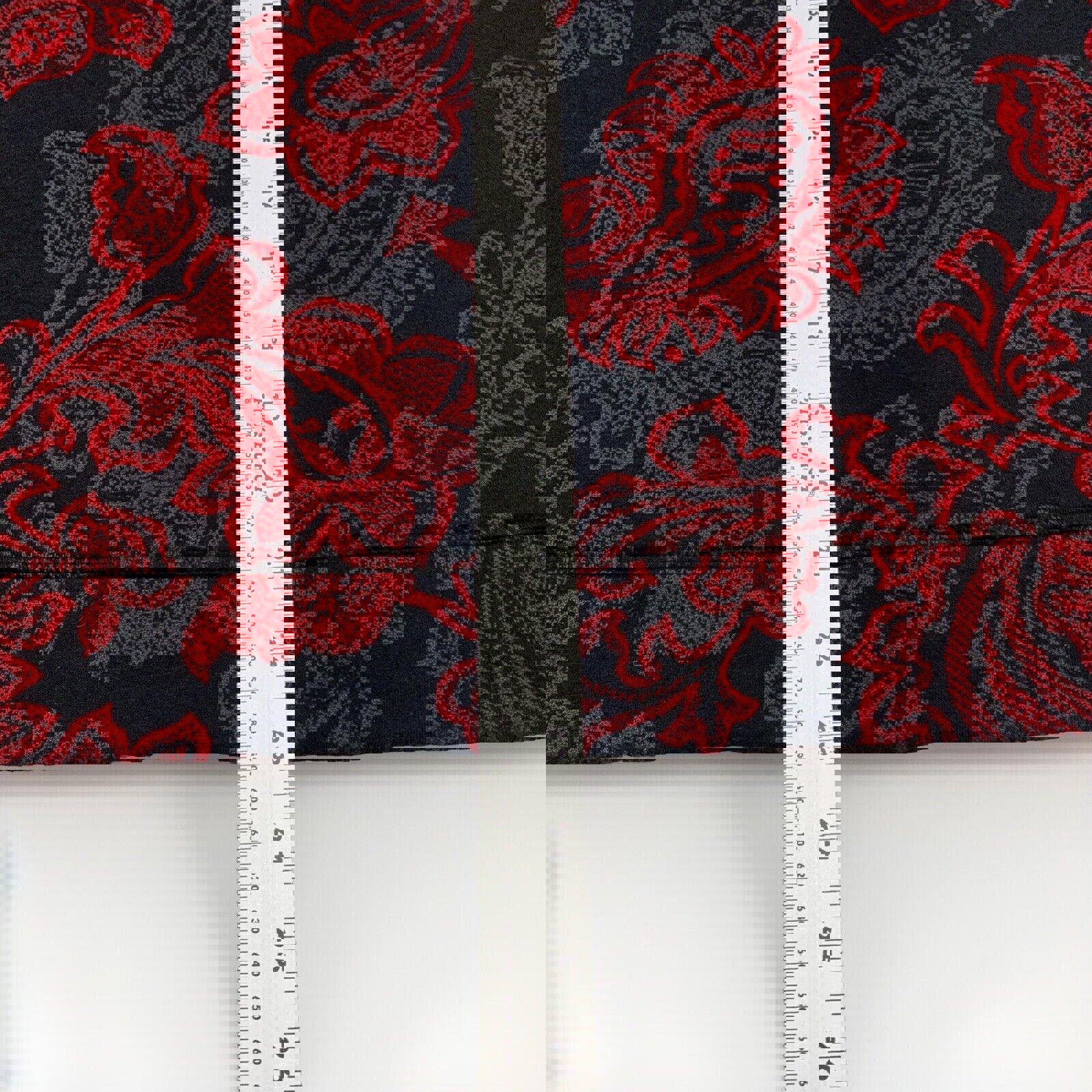 Suéter Croft &amp; Barrow para mujer, talla pequeña XL, con estampado floral de cachemira en rojo y negro, con cremallera y manga larga