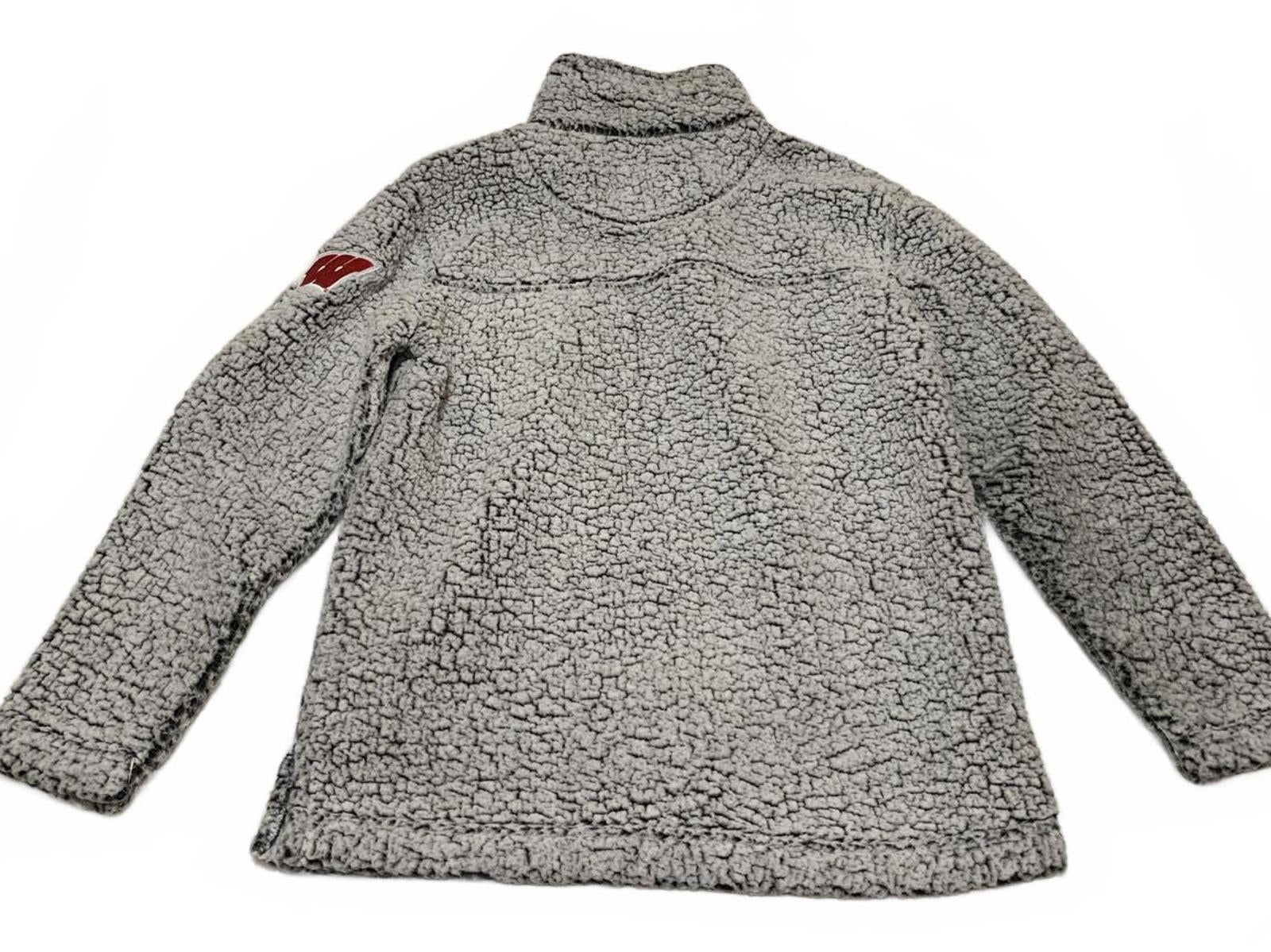 Chaqueta tipo jersey de forro polar sherpa gris con cremallera de un cuarto para hombre, talla M, de Boxercraft