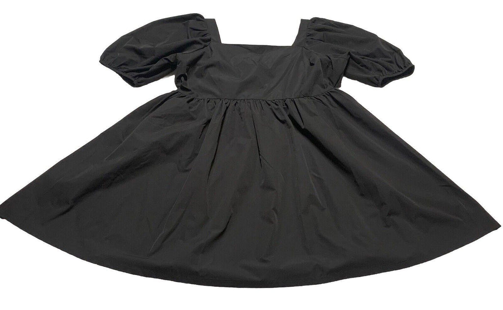 Vestido de verano negro de H&amp;M para mujer, talla grande, con mangas abullonadas y corte en A para vacaciones