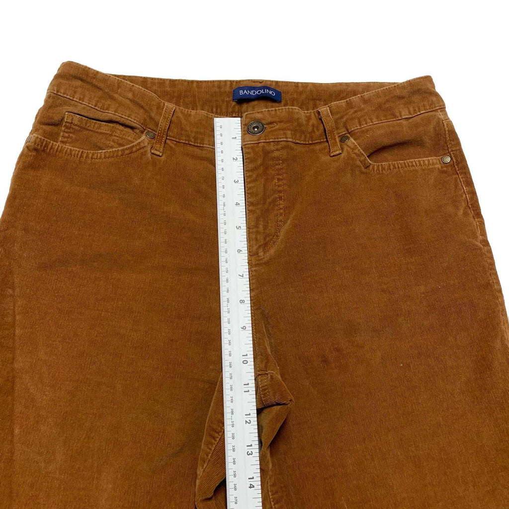 Pantalones de pana Bandolino para mujer, talla 12, marrón, estilo Mandie, pierna recta