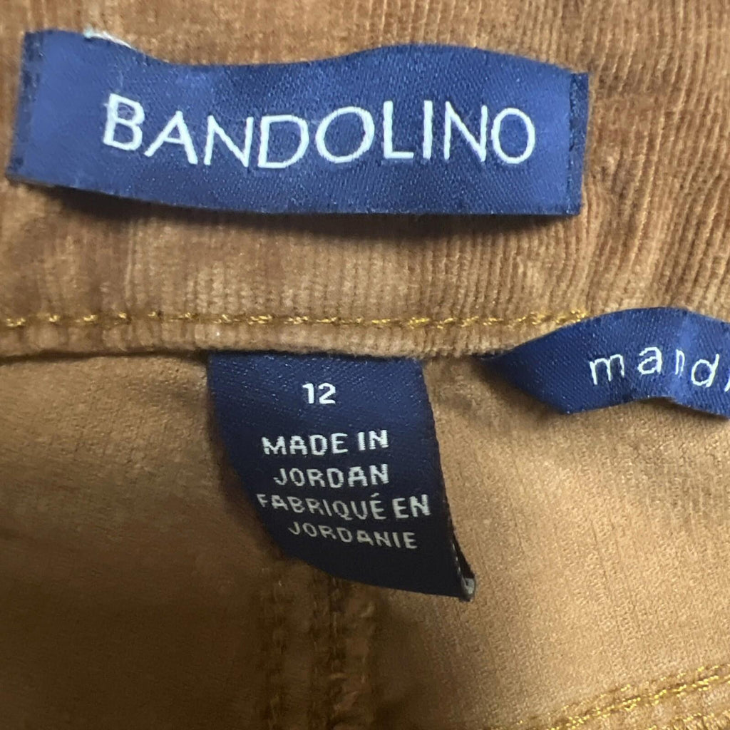 Pantalones de pana Bandolino para mujer, talla 12, marrón, estilo Mandie, pierna recta