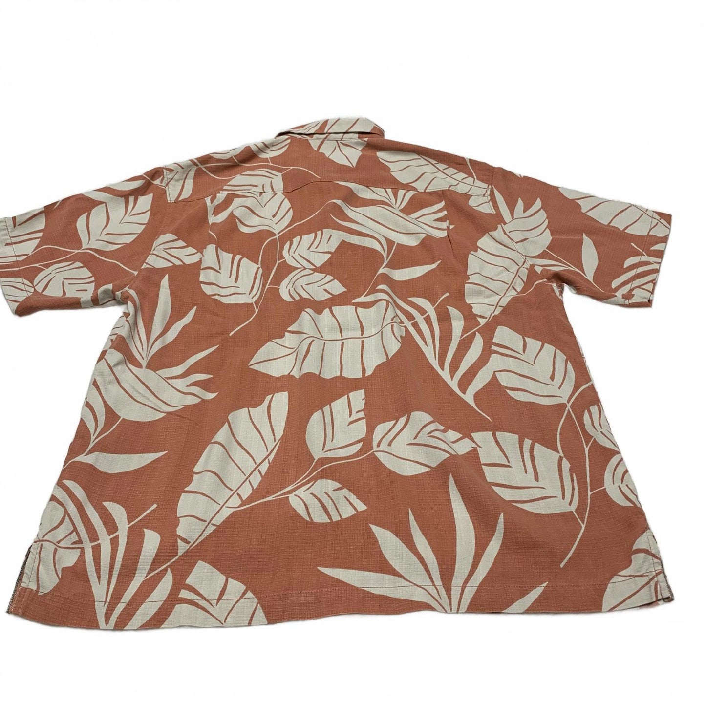 Tommy Bahama Mens Sz L Tropical Leaf Print  Shirt Silk Vacation Ready