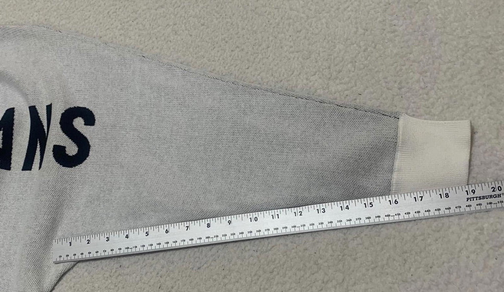 Suéter de cuello redondo gris claro con logo y mangas de mariposa para mujer, talla S, de DKNY Jeans VTG