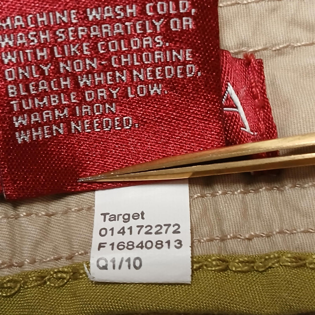 Merona Capris cómodos de algodón beige tostado para mujer talla 4, 29,5 x 20,5