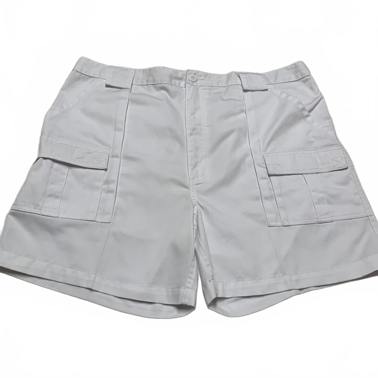 Pantalones cortos cargo de mezclilla blanca Weekender para hombre, talla 42, talla 39, para exteriores