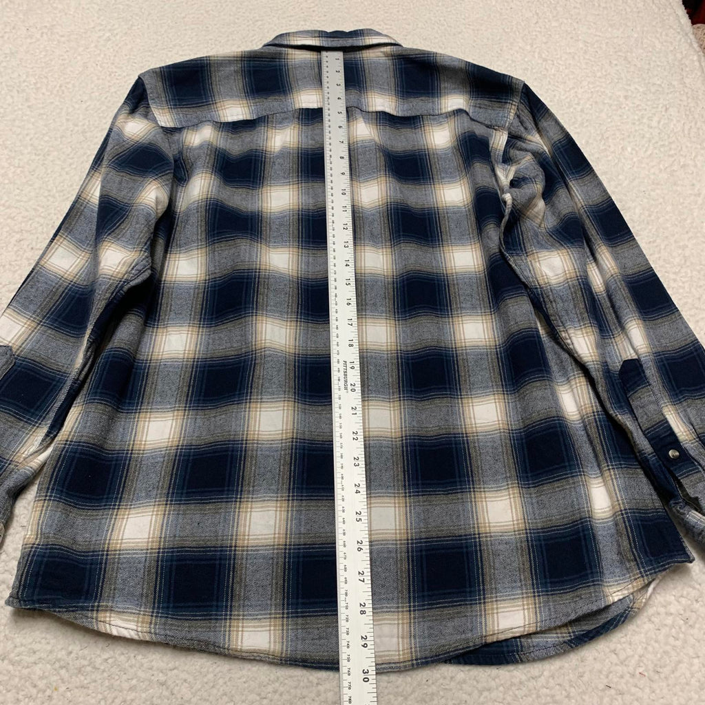 Camisa de franela a cuadros azules de algodón para hombre, talla grande, de Red Head Brand Co.