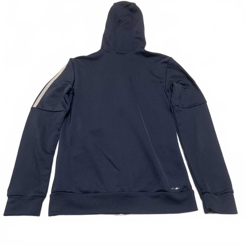 Sudadera con capucha y cremallera Adidas para mujer, talla S, azul marino, 3 rayas