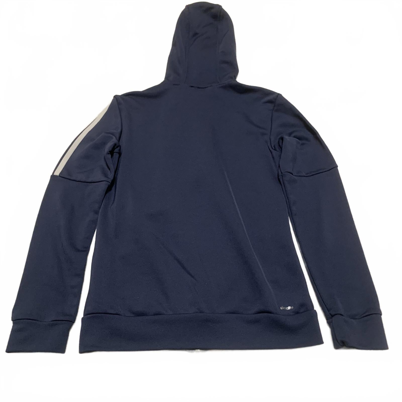 Sudadera con capucha y cremallera Adidas para mujer, talla S, azul marino, 3 rayas