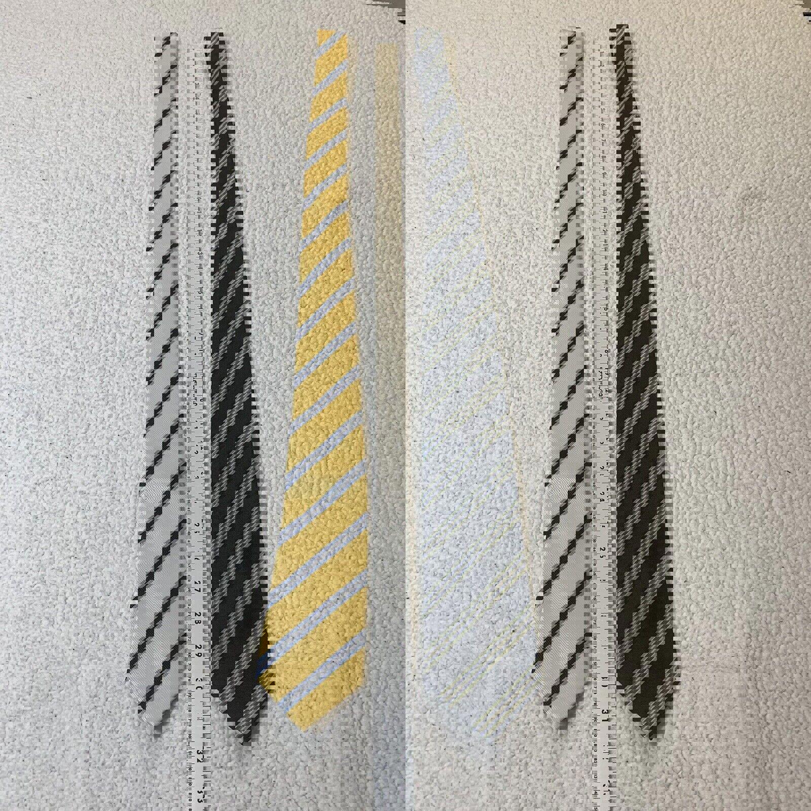 Corbatas de hombre de Alexander Julian Colours, rayas azul marino y amarillo, lote de 2 unidades.