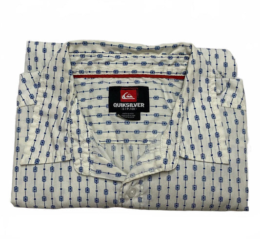 Quiksilver Men's Size Small Off-White Short Sleeve Shirt Casual Short