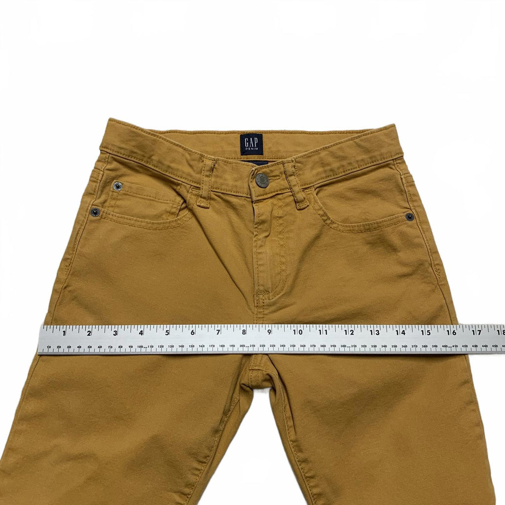 Vaqueros ajustados elásticos amarillos GAP Denim para niños, talla 12 R, 25 x 26