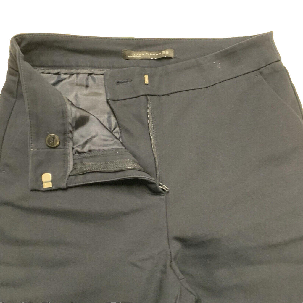 Pantalones de vestir Zara para mujer, talla 4, azul marino oscuro, pierna recta