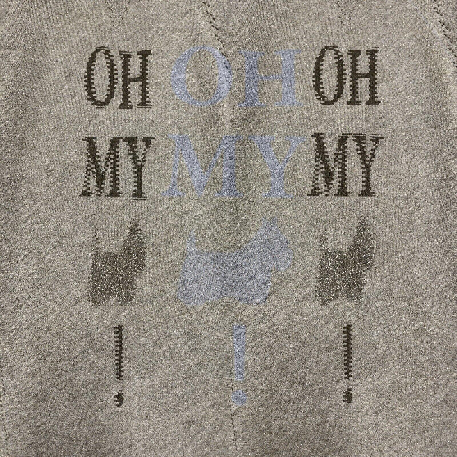 Vestido sudadera de forro polar gris jaspeado Chipie para niñas, talla 6, con purpurina de perro escocés